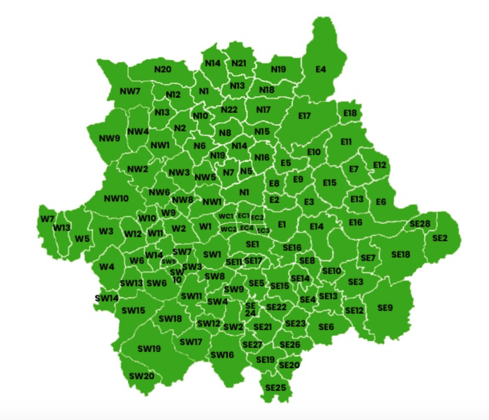 Detail London Sw Postcode Map Nomer 5