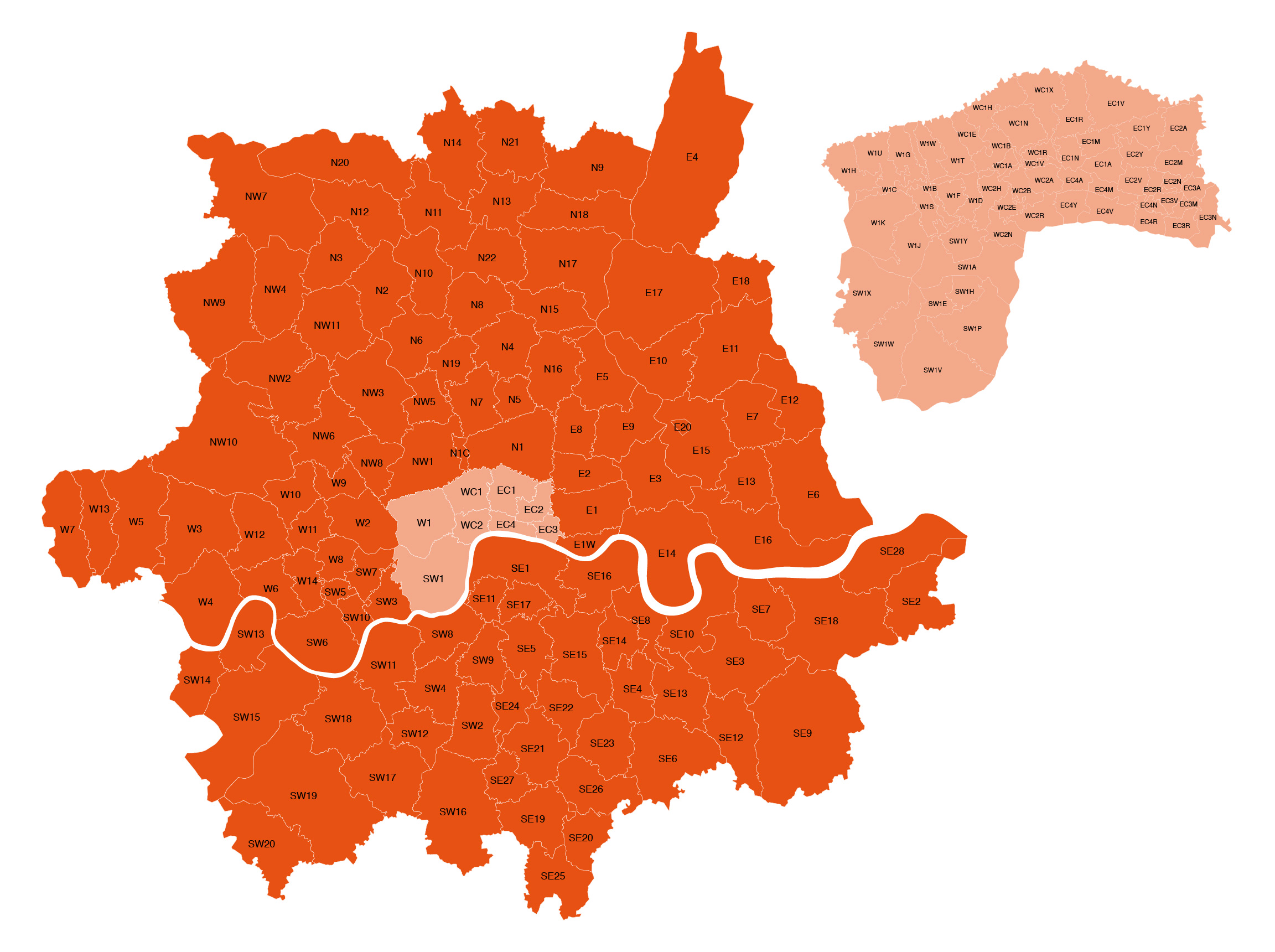 Detail London Sw Postcode Map Nomer 2