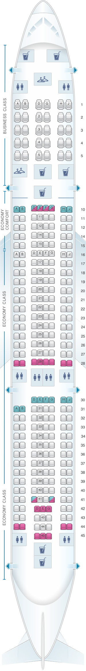 Detail A330 200 Sitzplan Nomer 3