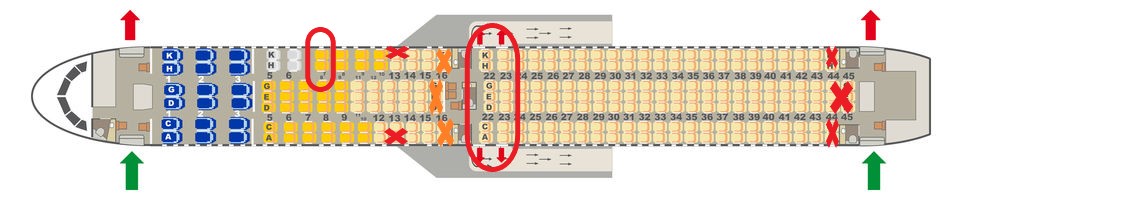 Detail A330 200 Sitzplan Nomer 10