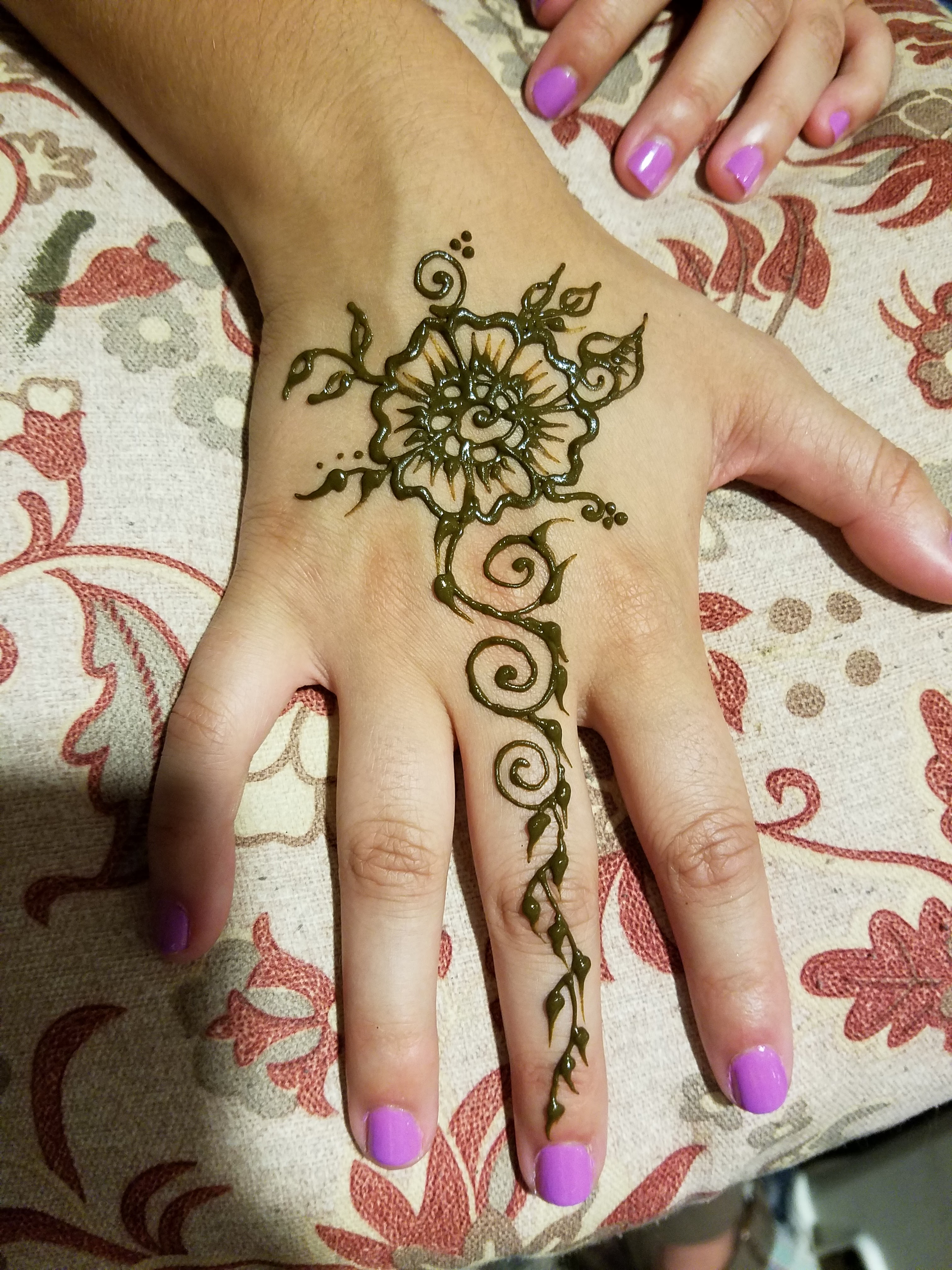 Detail Gambar Henna Bunga Mawar Simple Nomer 48