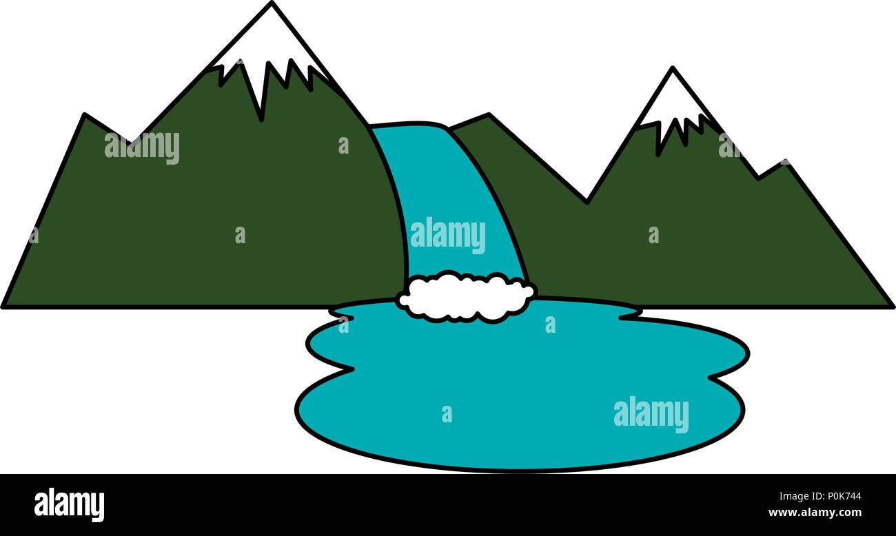 Detail Waterfall In Mountains Nomer 11