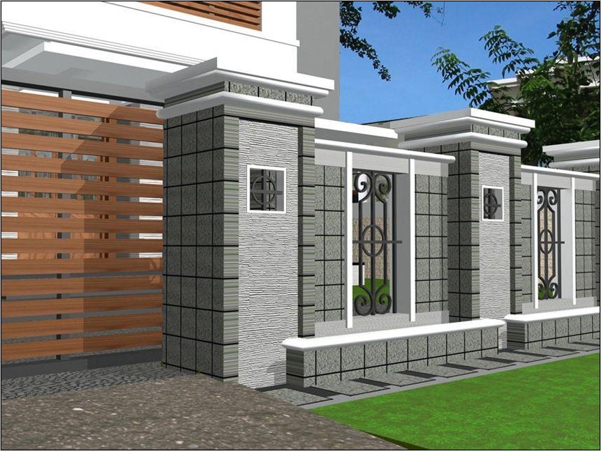 Detail Contoh Gambar Pagar Tembok Depan Rumah Nomer 47