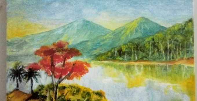 Detail Contoh Gambar Pemandangan Gunung Menggunakan Pensil Nomer 51