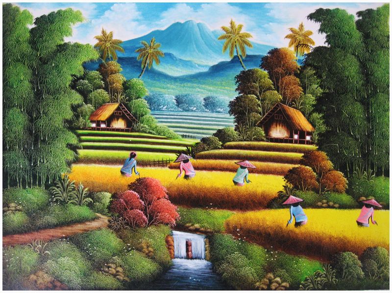 Detail Contoh Gambar Pemandangan Sawah Nomer 2