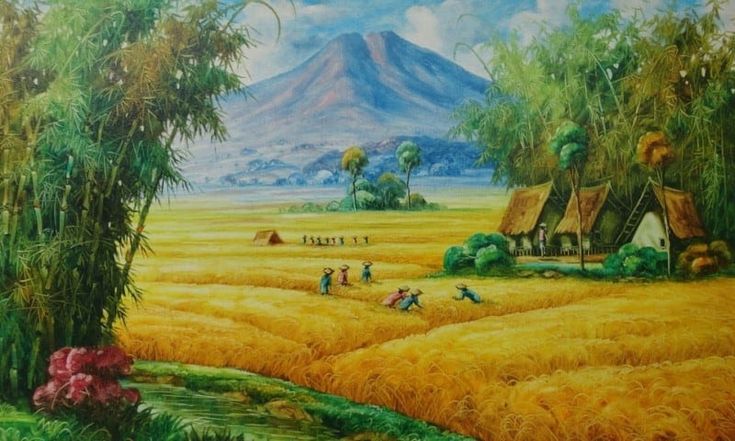 Detail Contoh Gambar Pemandangan Sawah Nomer 25