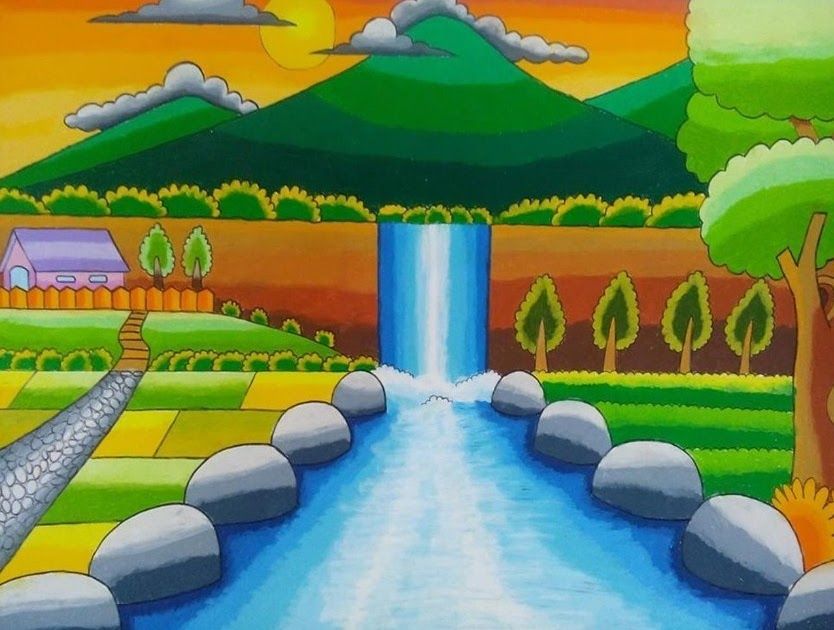 Detail Contoh Gambar Pemandangan Yang Mudah Nomer 32