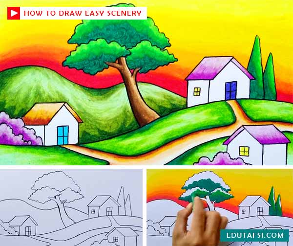 Detail Contoh Gambar Pemandangan Yang Mudah Nomer 46