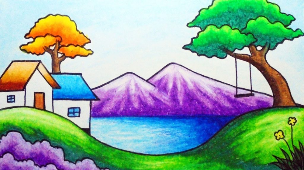 Detail Contoh Gambar Pemandangan Yang Mudah Nomer 6