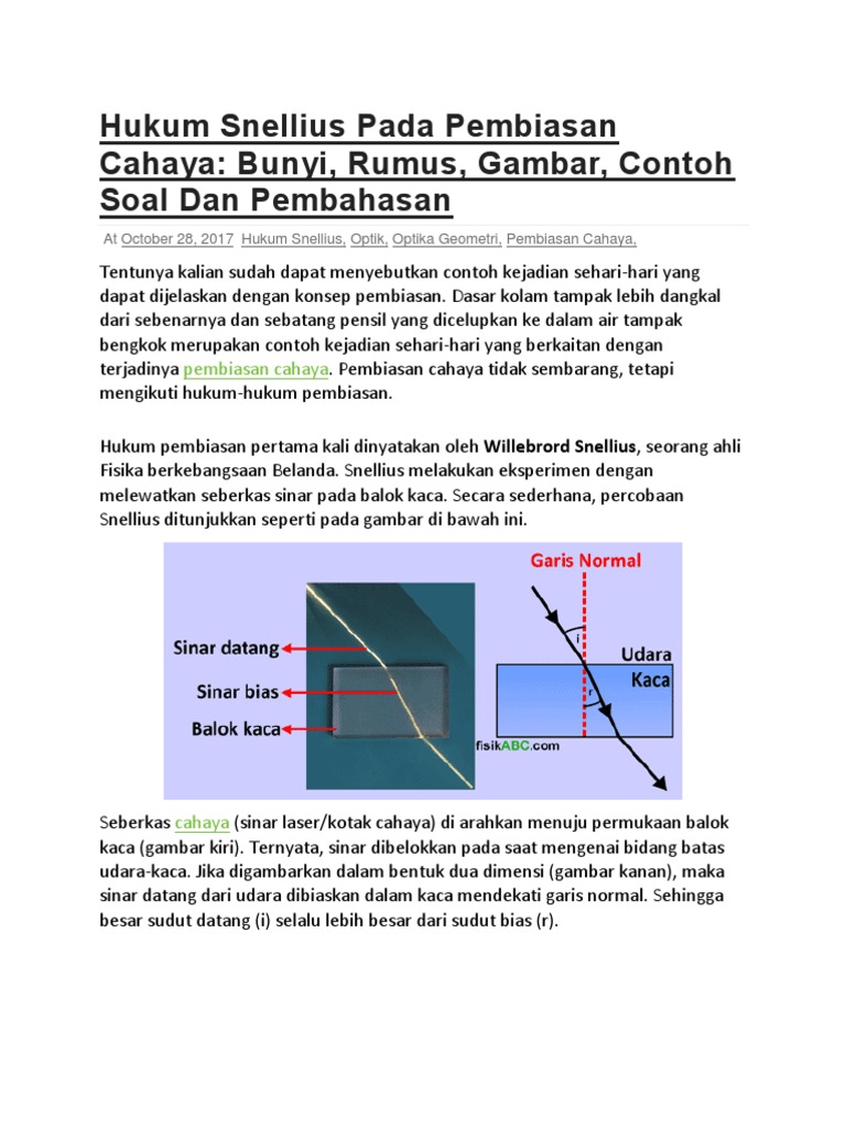 Detail Contoh Gambar Pembiasan Cahaya Nomer 54