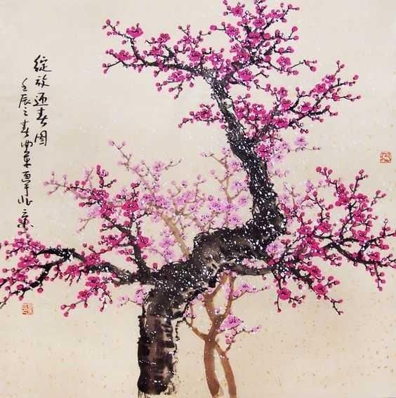Detail Contoh Gambar Pointilis Bunga Sakura Nomer 38