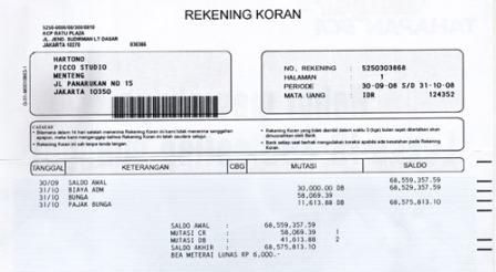 Detail Contoh Gambar Rekening Koran Nomer 12