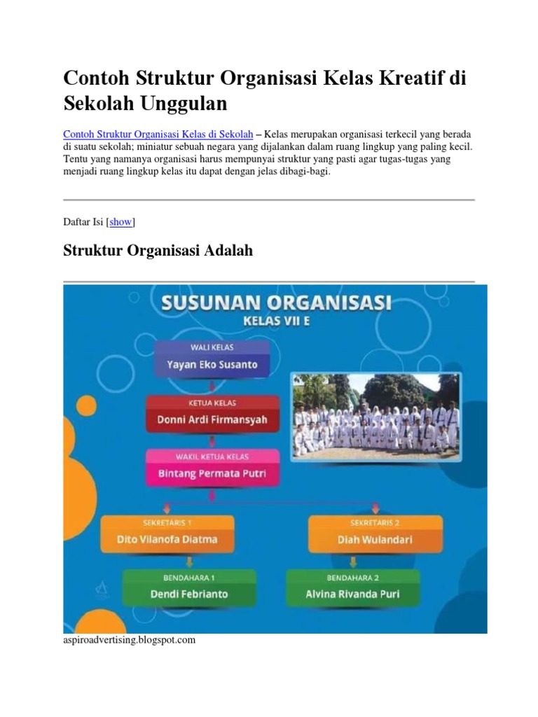 Detail Contoh Gambar Struktur Organisasi Kelas Nomer 39