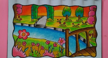 Detail Contoh Gambar Taman Bunga Dengan Pensil Nomer 55