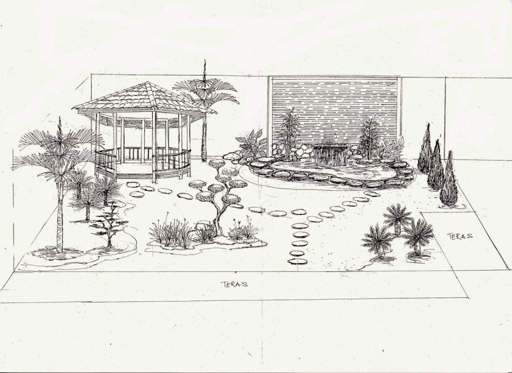 Detail Contoh Gambar Taman Bunga Dengan Pensil Nomer 56