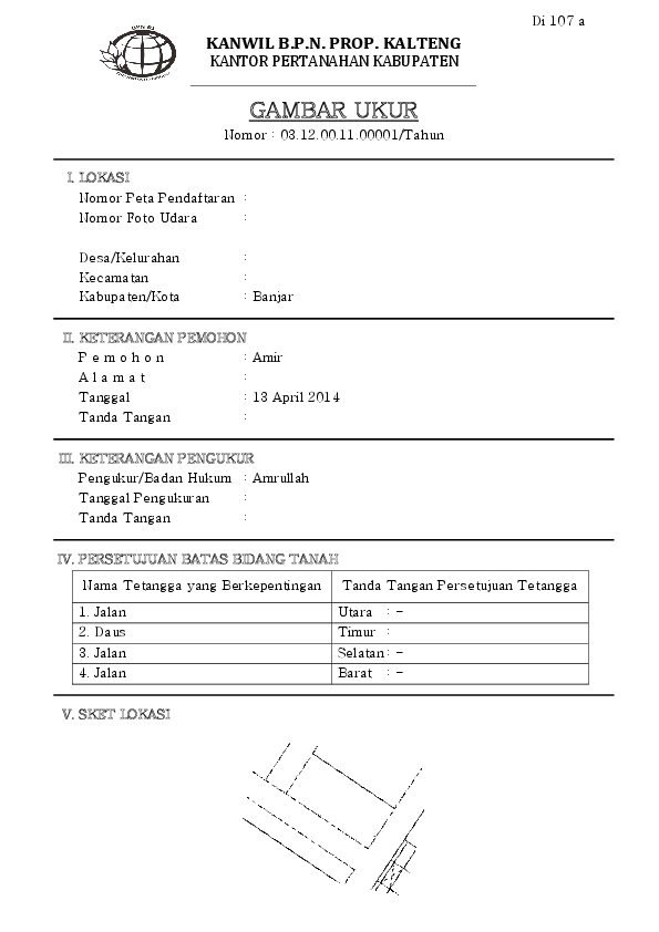 Detail Contoh Gambar Ukur Bpn Nomer 2