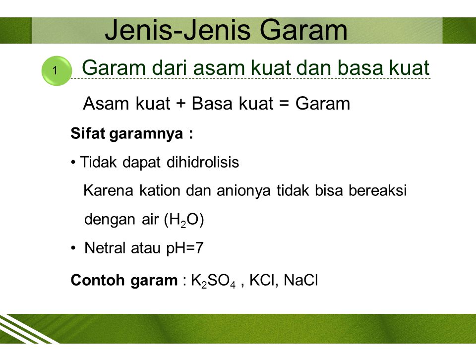 Detail Contoh Garam Dari Asam Kuat Dan Basa Kuat Nomer 10