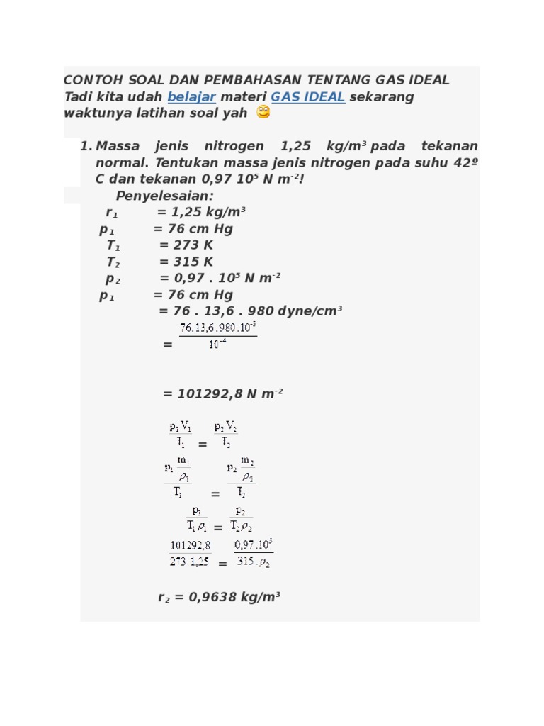 Detail Contoh Gas Ideal Nomer 10