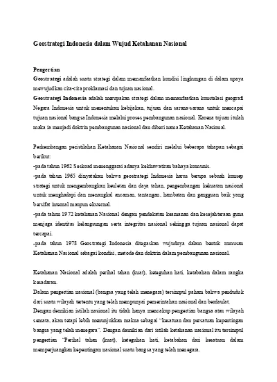 Detail Contoh Geostrategi Indonesia Nomer 17