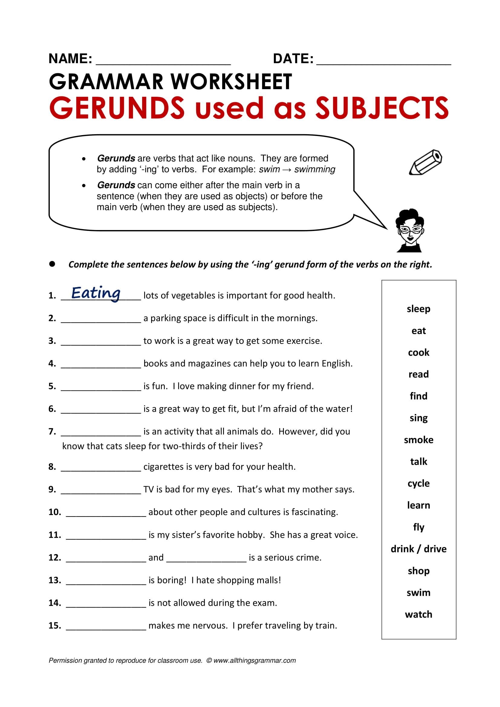 Contoh Gerund As Subject - KibrisPDR