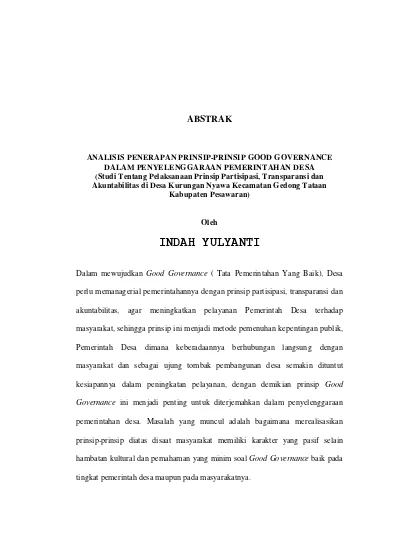Detail Contoh Good Governance Nomer 33
