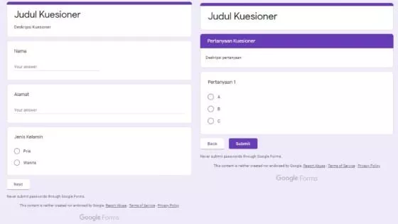 Detail Contoh Google Form Kuesioner Nomer 53