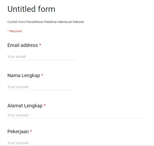 Detail Contoh Google Form Pendaftaran Nomer 17