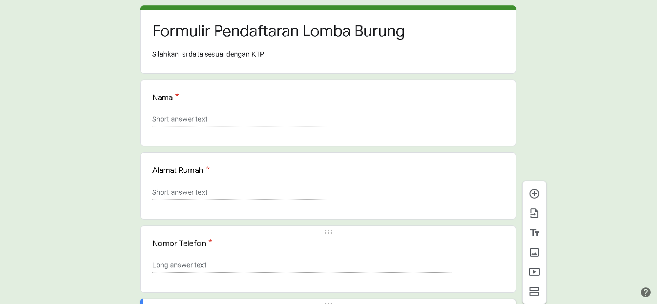 Detail Contoh Google Form Pendaftaran Nomer 7