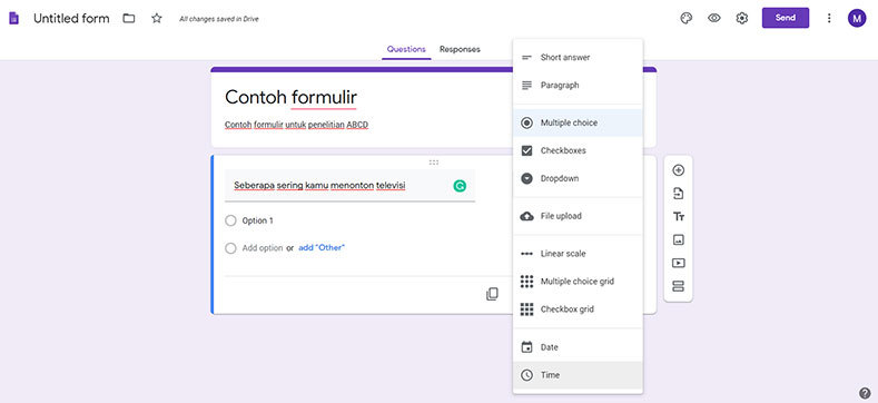 Detail Contoh Google Form Survey Nomer 22