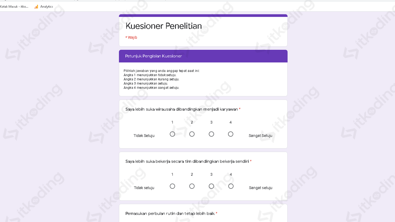 Detail Contoh Google Form Survey Nomer 25