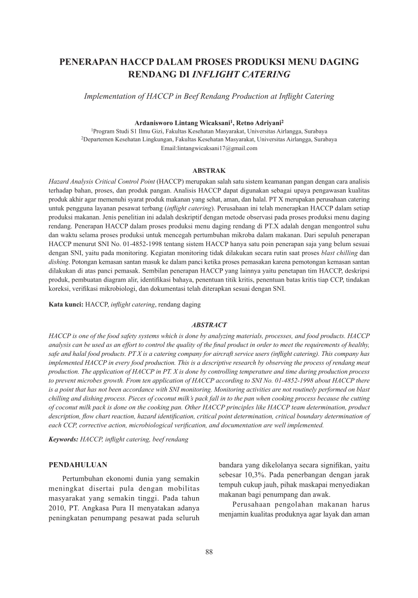 Detail Contoh Haccp Makanan Nomer 28