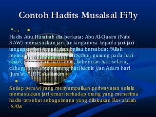 Detail Contoh Hadis Muttasil Nomer 8