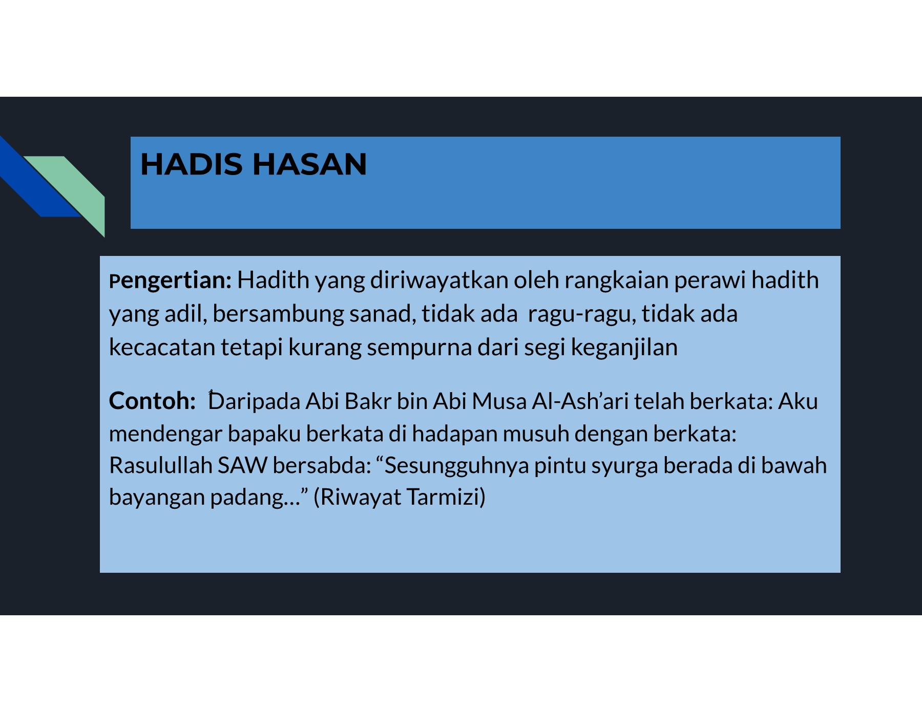 Detail Contoh Hadits Hasan Nomer 13