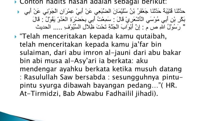 Detail Contoh Hadits Hasan Pendek Nomer 12
