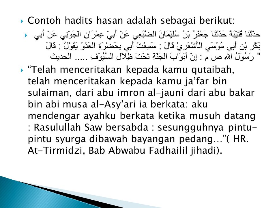 Detail Contoh Hadits Hasan Pendek Nomer 6