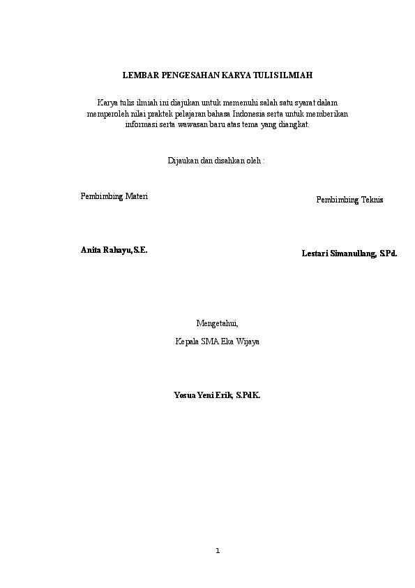 Detail Contoh Halaman Pengesahan Karya Ilmiah Nomer 46