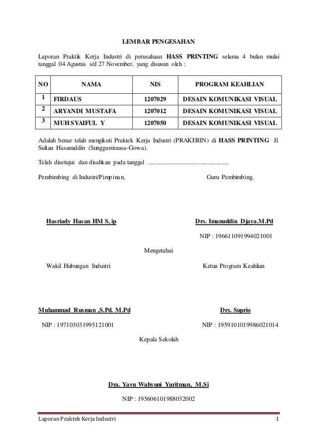 Detail Contoh Halaman Pengesahan Laporan Nomer 22