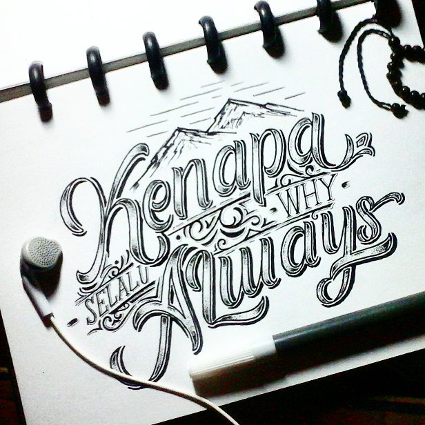 Detail Contoh Hand Lettering Abjad Nomer 54