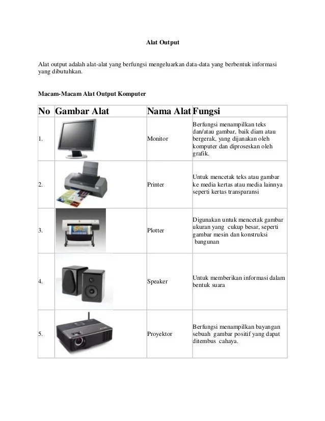 Detail Contoh Hardware Output Nomer 44