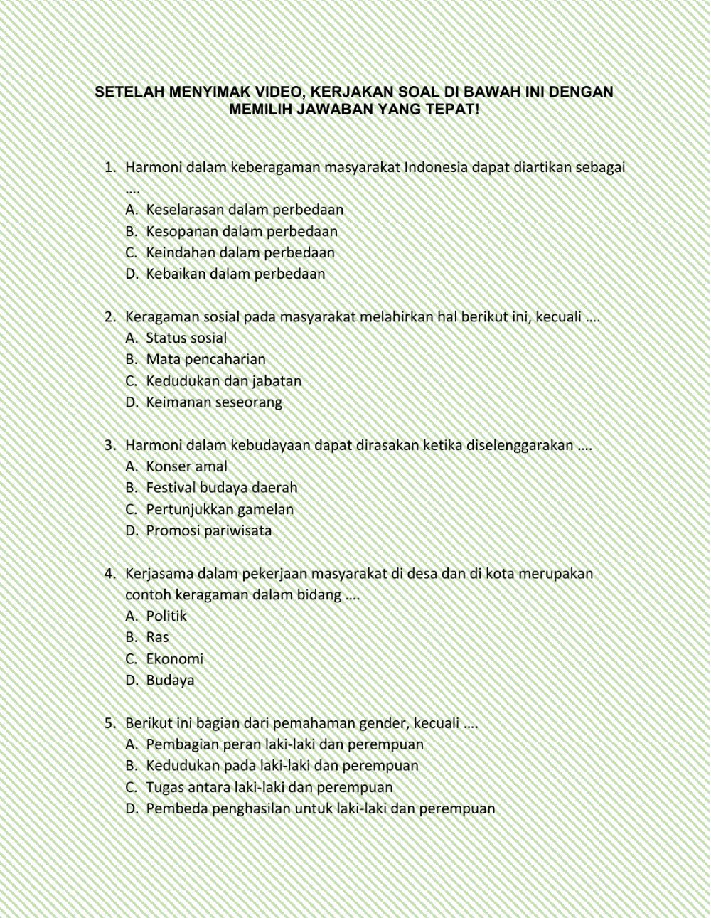 Detail Contoh Harmoni Sosial Nomer 26