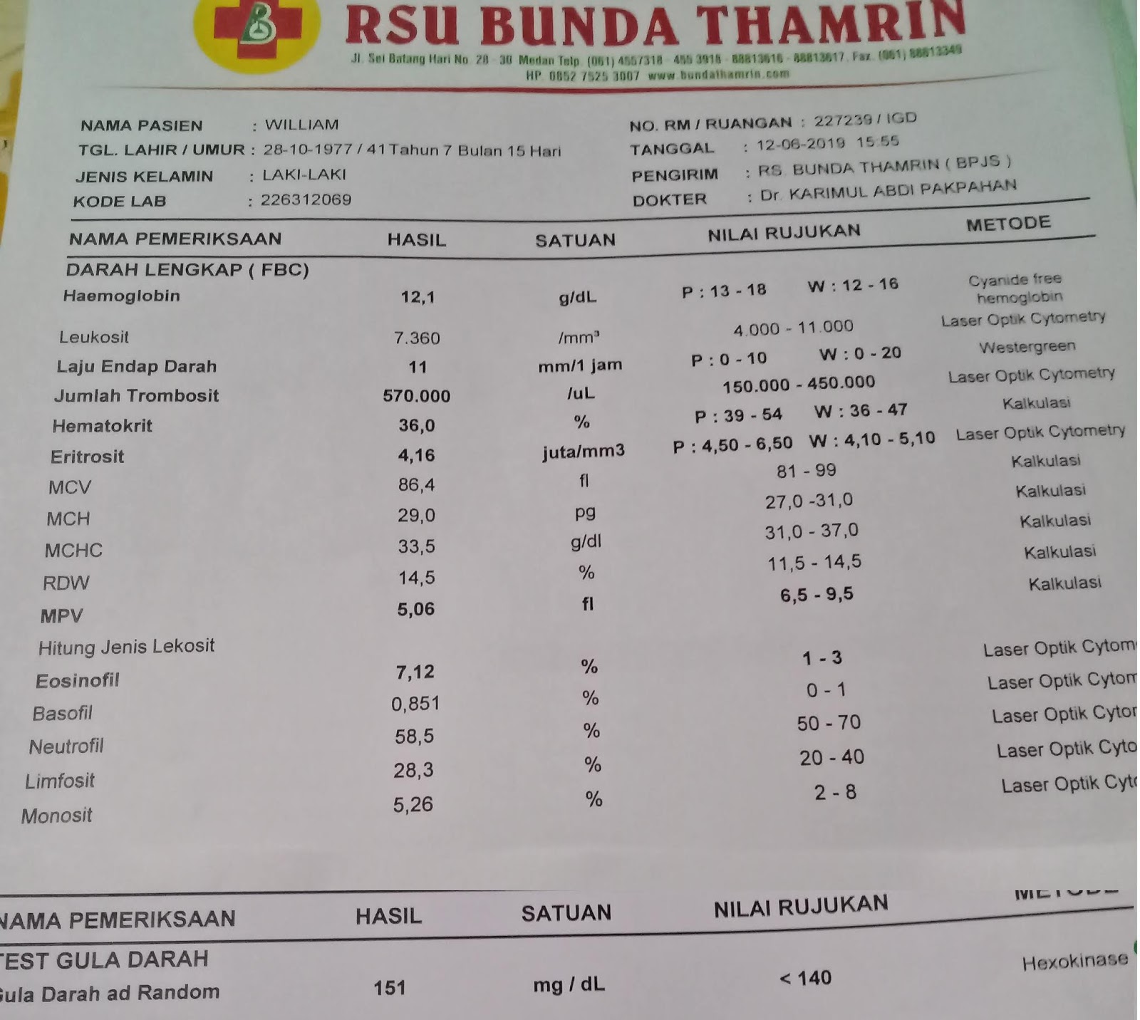 Detail Contoh Hasil Cek Darah Positif Dbd Nomer 19