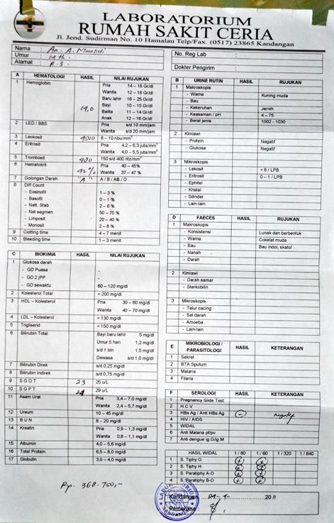 Detail Contoh Hasil Cek Darah Positif Dbd Nomer 4