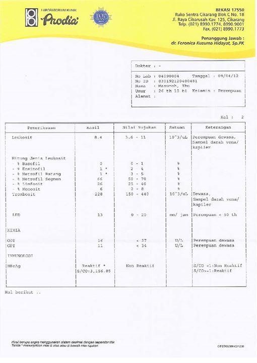 Detail Contoh Hasil Cek Darah Positif Dbd Nomer 43