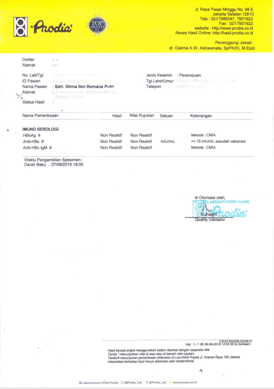 Detail Contoh Hasil Lab Prodia Nomer 12