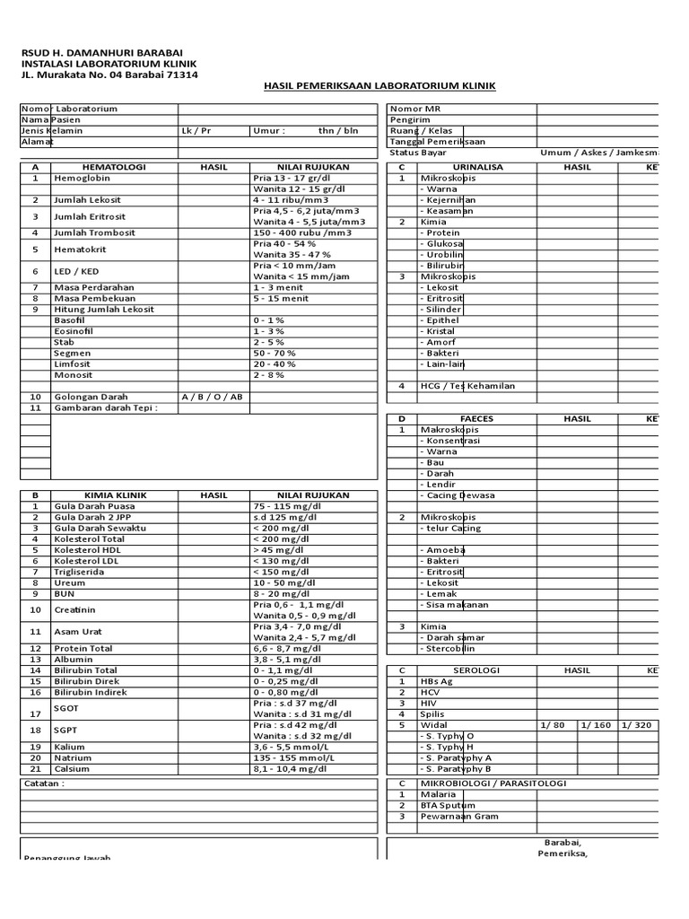 Detail Contoh Hasil Lab Prodia Nomer 51