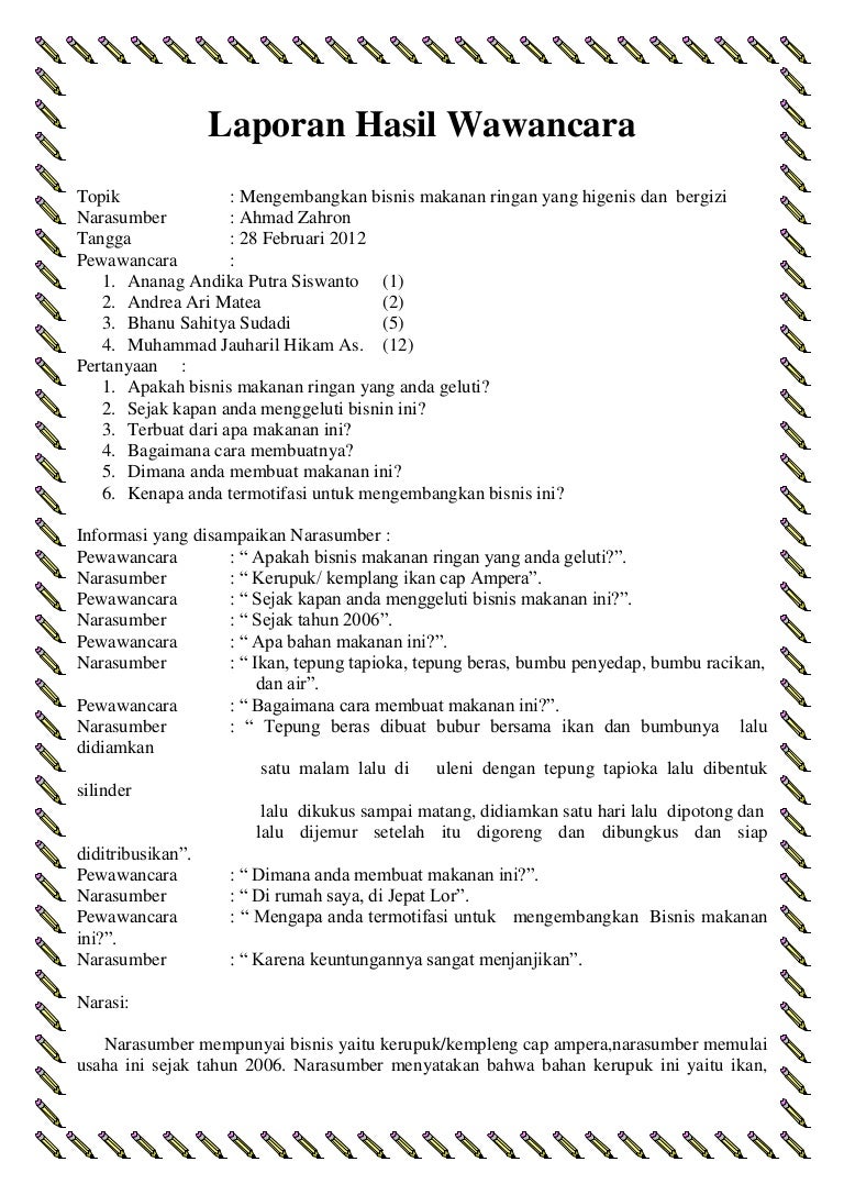 Detail Contoh Hasil Laporan Nomer 18