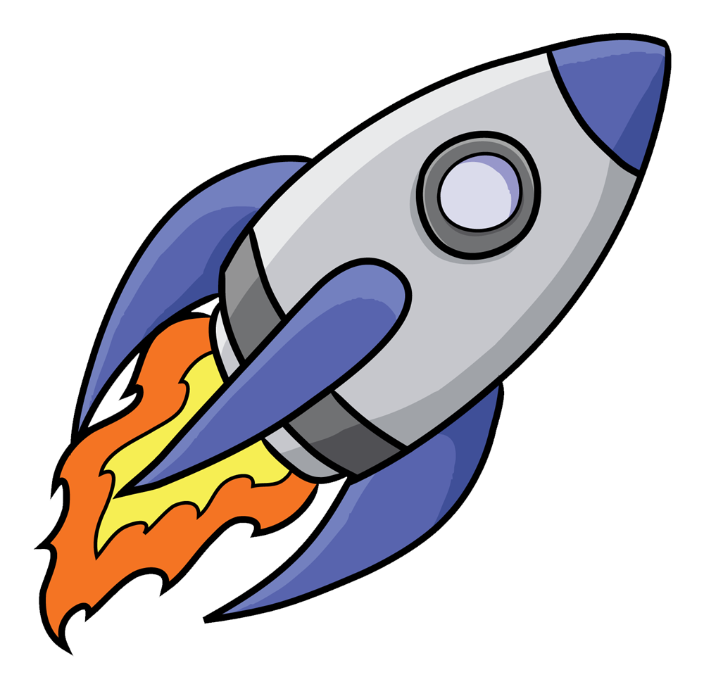 Detail Cartoon Rocket Nomer 2