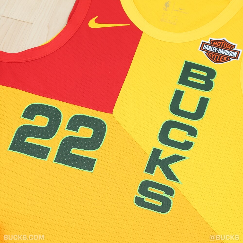 Detail Milwaukee Bucks Yellow Jersey Nomer 18