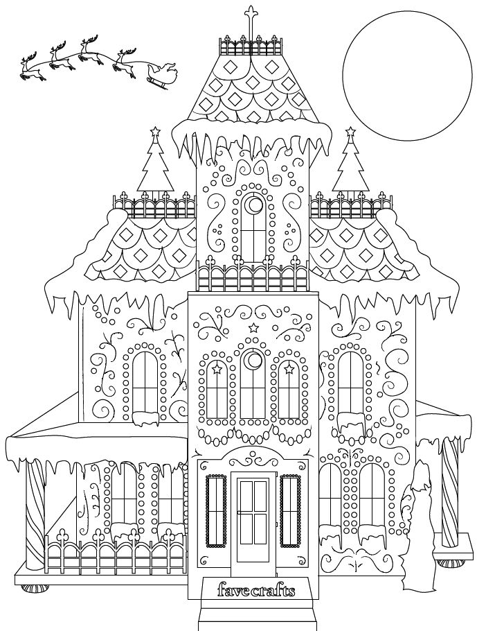 Detail Gambar House Coloring Chrismas Pages Nomer 18