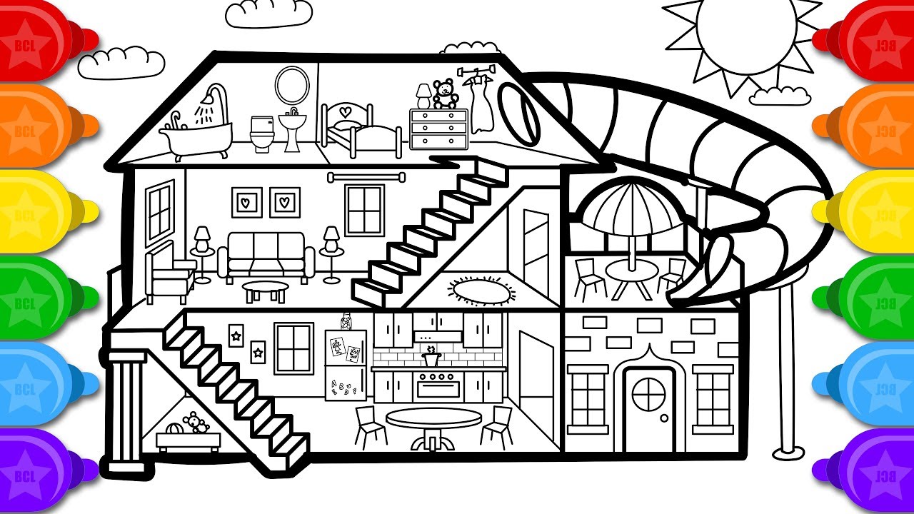 Detail Gambar House Coloring Pages Nomer 6